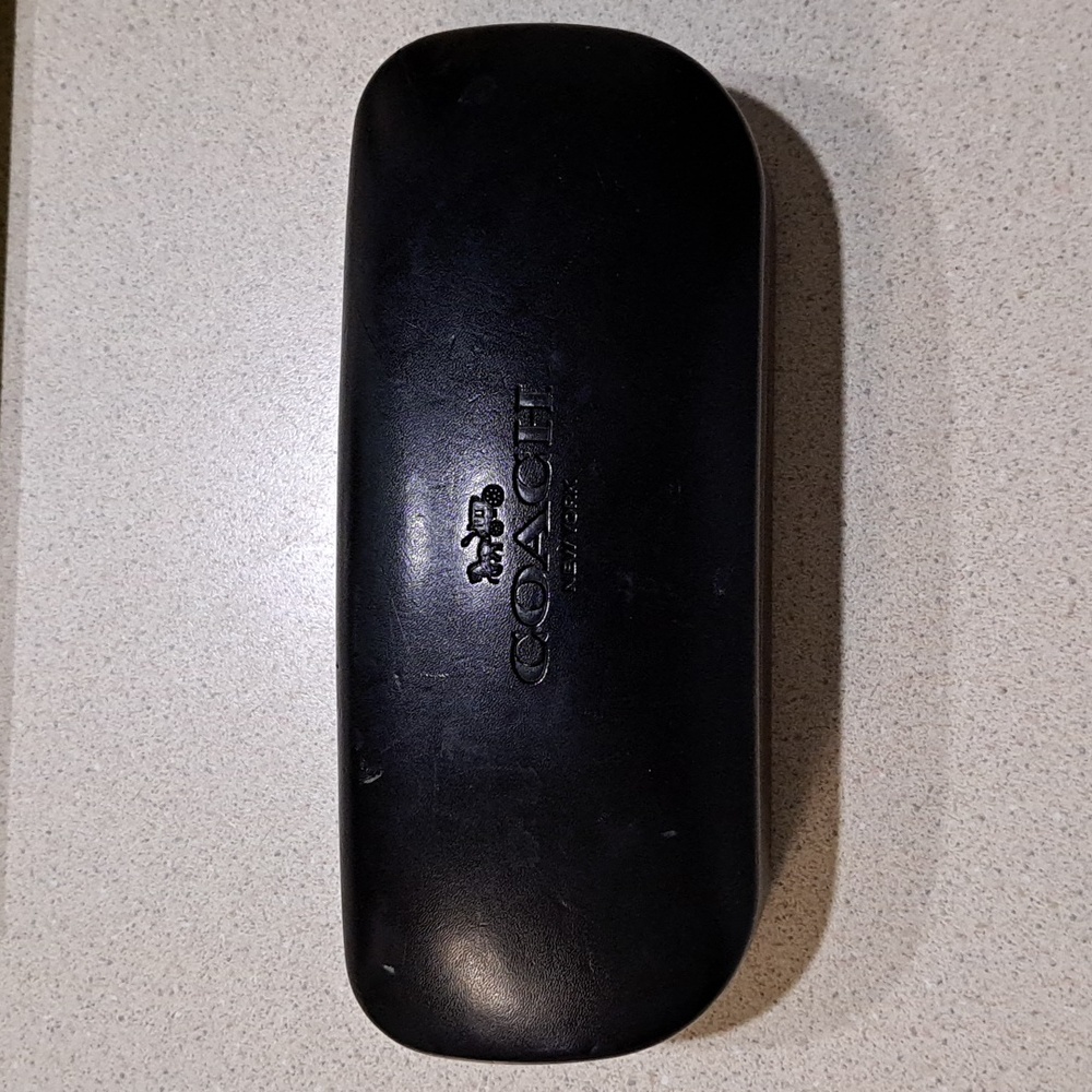 Coach Hard Black Leather Eyeglasses Case